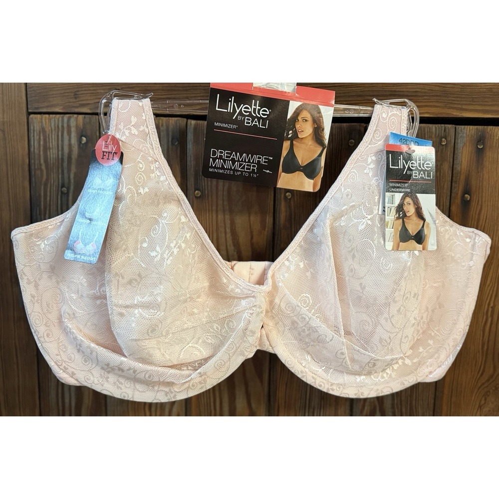 Lilyette Dreamwire Minimizer Underwire Bra Women 42DDD Taupe Style 0904 NWT